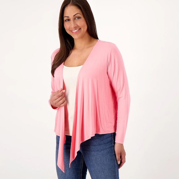 Belle by Kim Gravel Rayon Spandex Shrug - Coral (sz XL) A587912 - Picture 2 of 4